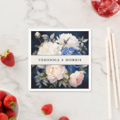 Hochzeitsfeiern mit blauem und düsterblütigem Rosa Serviette (Beispiel)