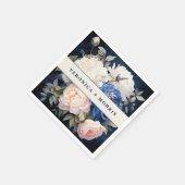 Hochzeitsfeiern mit blauem und düsterblütigem Rosa Serviette (Ecke)