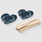 Hochzeitsfeiern mit blauem und goldenem Geometrism Fächer (Non-assembled)