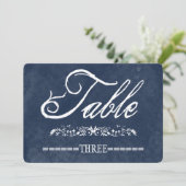 Hochzeitsfeiern mit blauem Wasser - Tischnummern (Stehend Vorderseite)