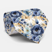 Hochzeitsfeiern mit blauen Blume Krawatte (Gerollt)