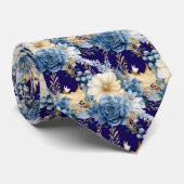 Hochzeitsfeiern mit blauen Blume Krawatte (Gerollt)