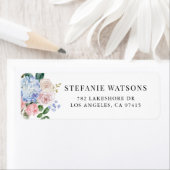 Hochzeitsfeiern mit blauen Hydrangeas und rosa Ros (Insitu)