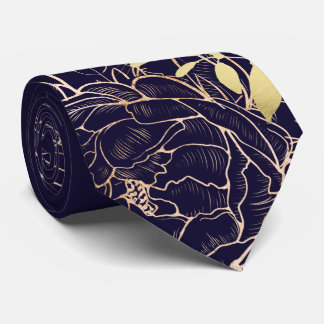 Hochzeitsfeiern mit Blauen und Imitaten Gold Peony Krawatte