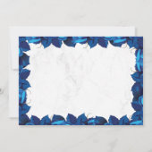 Hochzeitsfeiern mit blauen und weißen Marmorbäumen Einladung (Rückseite)