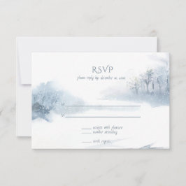 Hochzeitsfeiern mit blauen und weißen Wasserfarben RSVP Karte