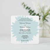 Hochzeitsfeiern mit Blauer Einfachheit der Blume Einladung (Stehend Vorderseite)