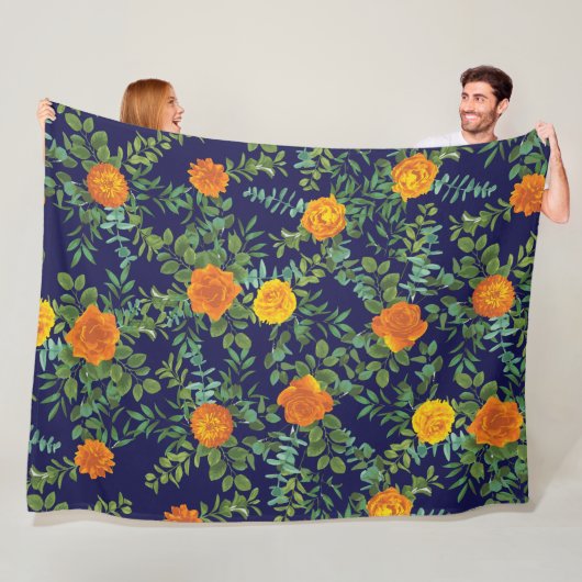 Hochzeitsfeiern mit Blauer Rose und Orangen Fleecedecke (Beispiel)