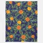 Hochzeitsfeiern mit Blauer Rose und Orangen Fleecedecke (Vorderseite)