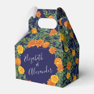 Hochzeitsfeiern mit Blauer Rose und Orangen Geschenkschachtel