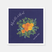 Hochzeitsfeiern mit Blauer Rose und Orangen Serviette (Vorderseite)