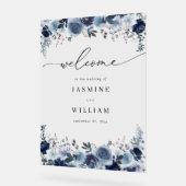 Hochzeitsfeiern mit Blauer und Navy 2 Acrylschild (Winkel)