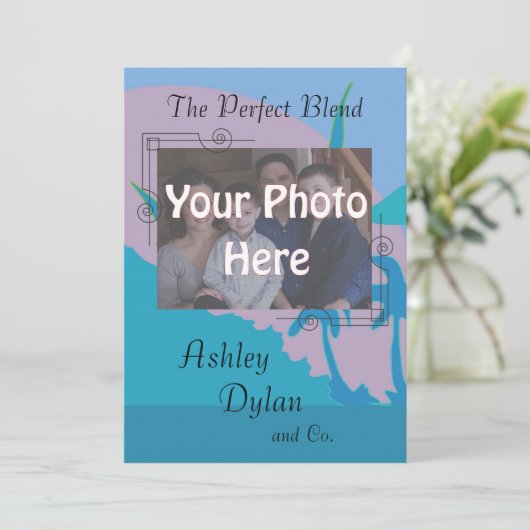 Hochzeitsfeiern mit Blended Family Foto Einladung (Stehend Vorderseite)