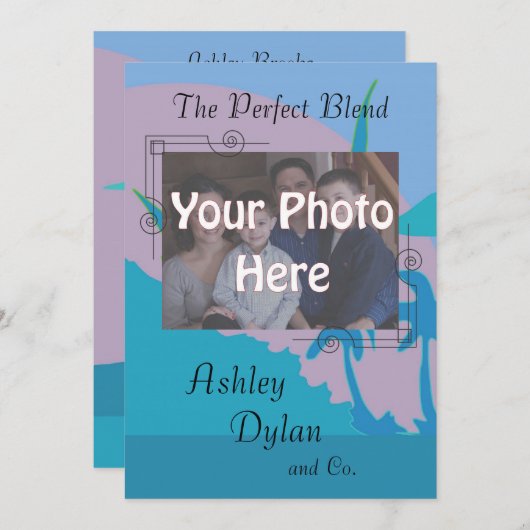 Hochzeitsfeiern mit Blended Family Foto Einladung (Vorne/Hinten)