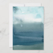 Hochzeitsfeiern mit Blue Watercolor am modernen St Einladung (Rückseite)