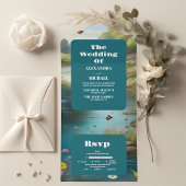 Hochzeitsfeiern mit Blumen All In One Einladung