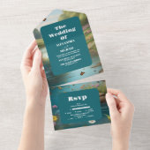 Hochzeitsfeiern mit Blumen All In One Einladung (Abreißen)