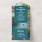 Hochzeitsfeiern mit Blumen All In One Einladung (Innen Boden)