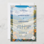 Hochzeitsfeiern mit Blumen Einladung (Vorderseite)