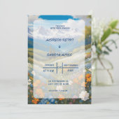 Hochzeitsfeiern mit Blumen Einladung (Stehend Vorderseite)