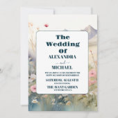 Hochzeitsfeiern mit Blumen Einladung (Vorderseite)