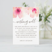 Hochzeitsfeiern mit Blumen in Aquarell Rosa Begleitkarte (Stehend Vorderseite)