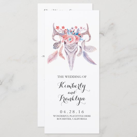 Hochzeitsfeiern mit Blumenschädel Programm (Vorne/Hinten)