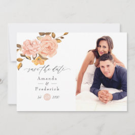 Hochzeitsfeiern mit Blütenfarbe Rosa und Gold Save The Date