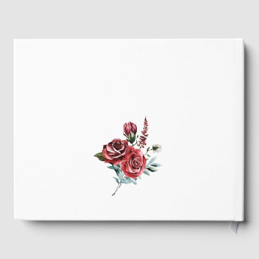 Hochzeitsfeiern mit Blütenpfirsich und Korallenblu Gästebuch (Rückseite)