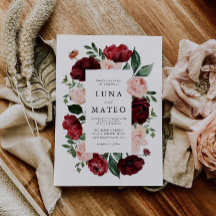 Hochzeitsfeiern mit Burgund und Blush-Foto