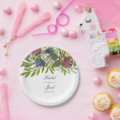 Hochzeitsfeiern mit Burgund und Navy Blue Watercol Pappteller (Party)