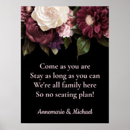 Hochzeitsfeiern mit Burgund und Rosa Blumen Poster
