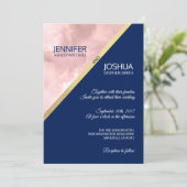 Hochzeitsfeiern mit dem Blue & Gold Foil Einladung (Stehend Vorderseite)