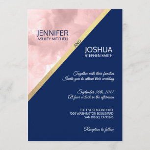 Hochzeitsfeiern mit dem Blue & Gold Foil Einladung