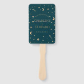 Hochzeitsfeiern mit der Marine Whimsical Gold Star Fächer (Vorderseite)