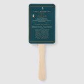 Hochzeitsfeiern mit der Marine Whimsical Gold Star Fächer (Rückseite)