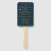 Hochzeitsfeiern mit der Marine Whimsical Gold Star Fächer (Rückseite)