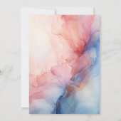 Hochzeitsfeiern mit dunkelblauem, rosafarbenem und einladung (Rückseite)