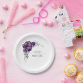 Hochzeitsfeiern mit dunkelvioletten Wasserfarben Pappteller (Party)