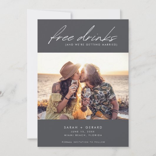 Hochzeitsfeiern mit einem modernen schicken Foto Save The Date (Vorderseite)