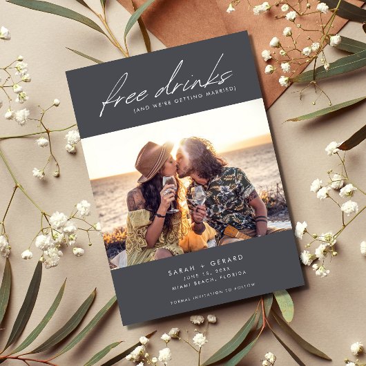 Hochzeitsfeiern mit einem modernen schicken Foto Save The Date