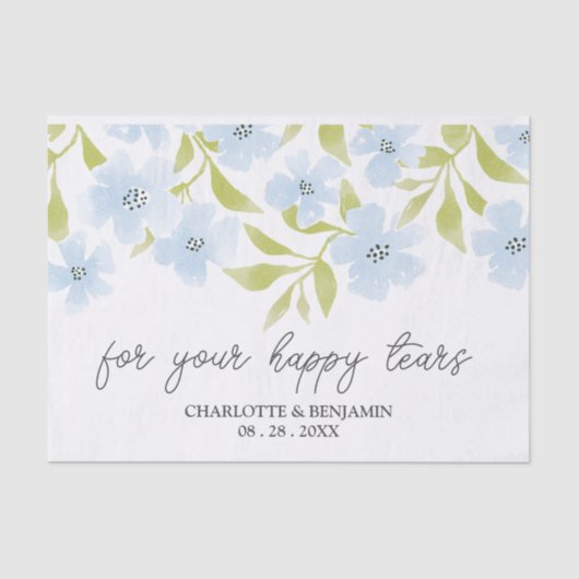 Hochzeitsfeiern mit floralen Happy Tears Seidenpapier (Vorderseite)