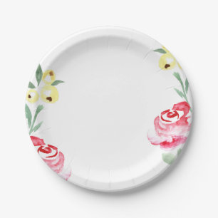 Hochzeitsfeiern mit floralen Wasserfarben - Teller