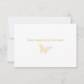 Hochzeitsfeiern mit gelben Blumen und Schmetterlin Save The Date (Rückseite)