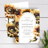 Hochzeitsfeiern mit gelber Sonnenblume Einladung