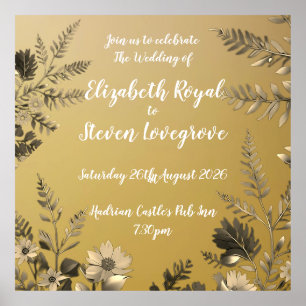 Hochzeitsfeiern mit glatter und leichter Blüte Poster