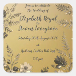 Hochzeitsfeiern mit glatter und leichter Blüte Quadratischer Aufkleber