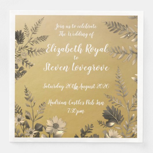 Hochzeitsfeiern mit glatter und leichter Blüte Serviette (Vorderseite)