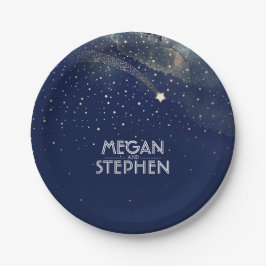 Hochzeitsfeiern mit Gold und Navy Pappteller