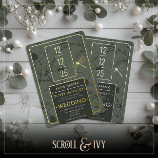 Hochzeitsfeiern mit Goldflora Folieneinladung